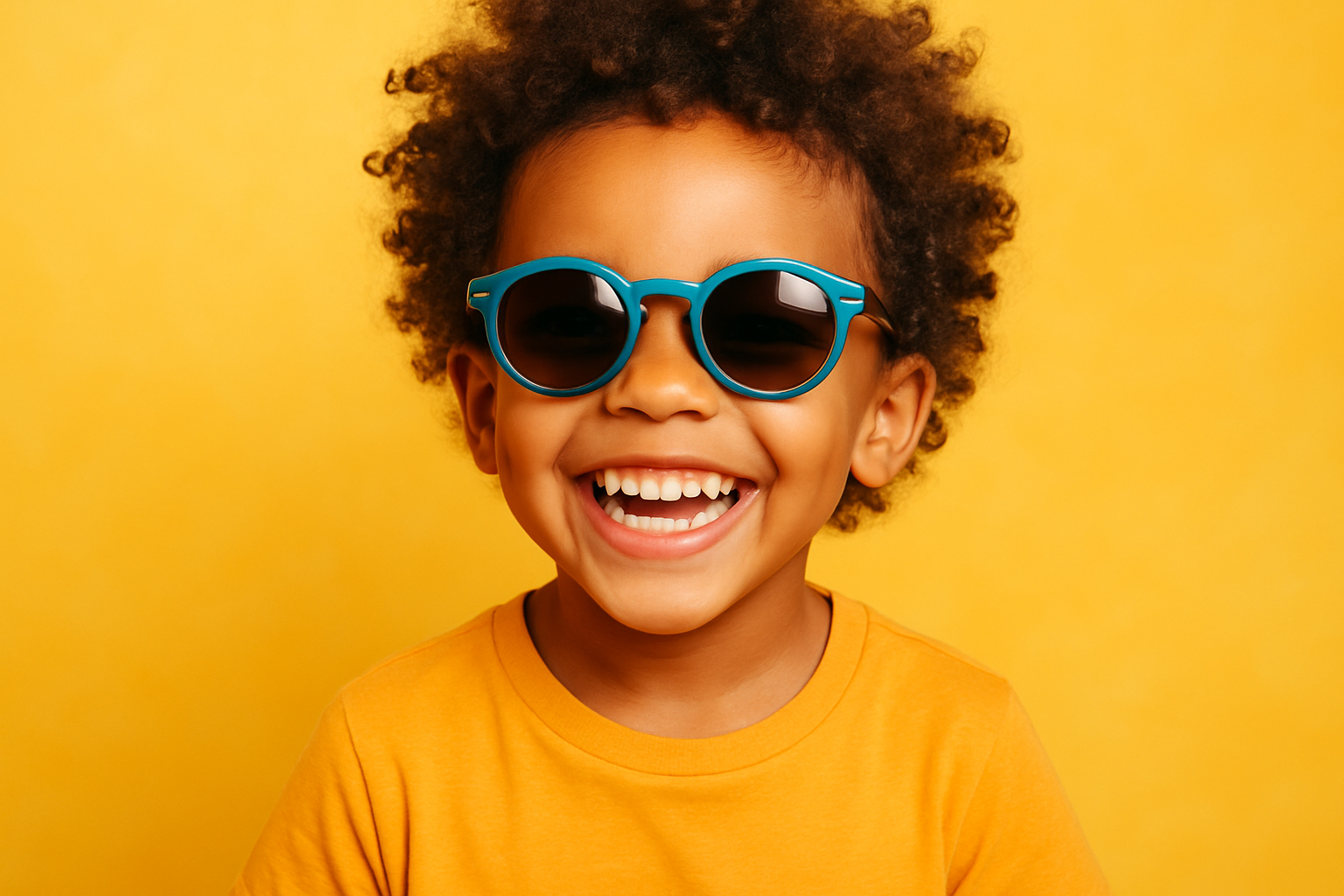 A kid with sunglasses