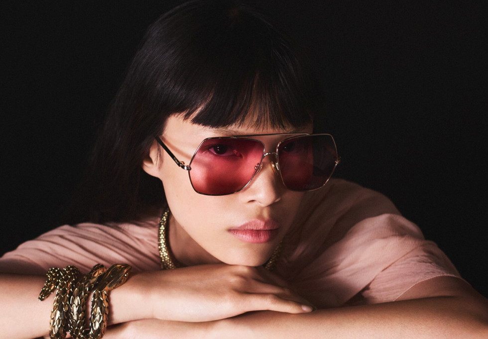 Stylish women's glasses with an artistic look
